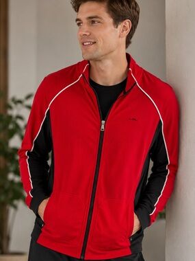 L.R.L. Ralph Lauren Red & Black Zip-Up‎ Track Jacket
